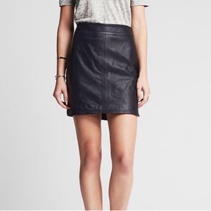 Banana Republic Real Leather Mini Skirt